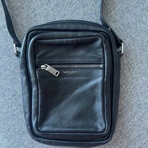 Saint Laurent Men's or Unisex Sid Leather Crossbody Bag in Black